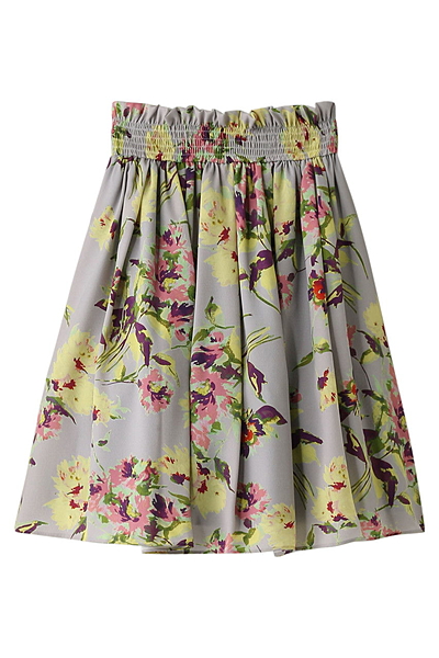 ウォーターカラーフラワースカート