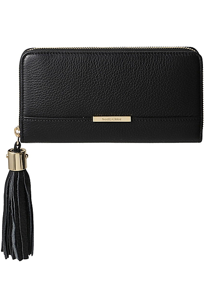 VICKI タッセル付きラウンドジップ長財布