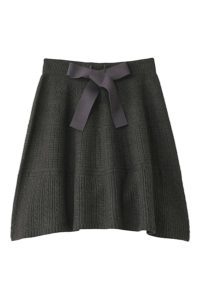 地柄ニットスカート