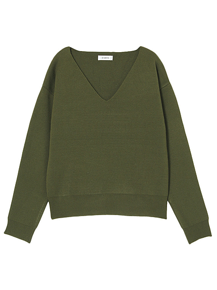 ミラノリブＶネックTOPS