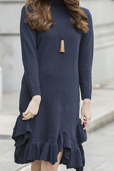 ニットラッフルワンピ