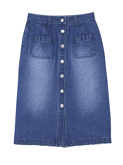 フロントボタンデニムスカート