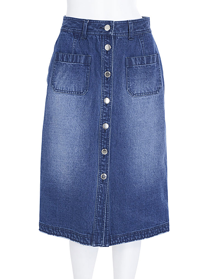 フロントボタンデニムスカート