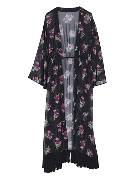 フリンジシフォンガウン