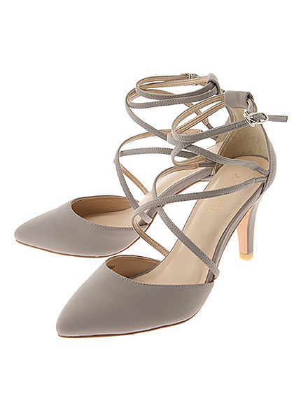 レースアップパンプス