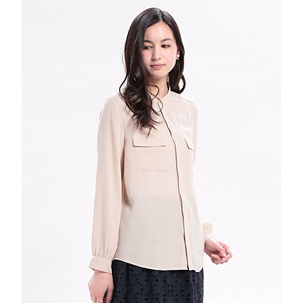 スタンドカラーブラウス