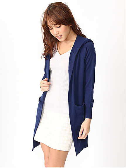 16.SS フード付きロングカーディガン