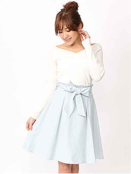 16.SS トップフリルタックフレアスカート