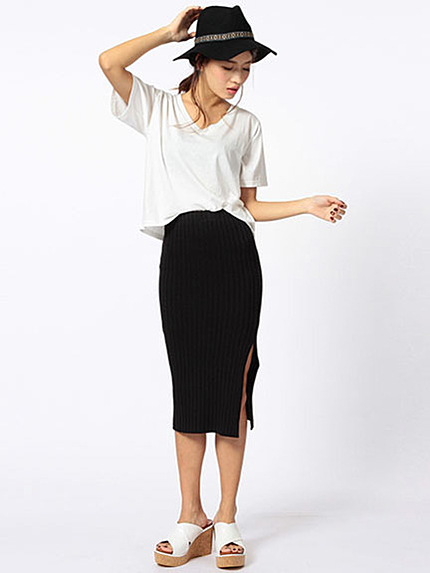 スリットニットスカート