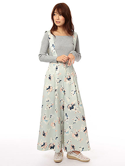 トーンフラワーサスペ付ガウチョ