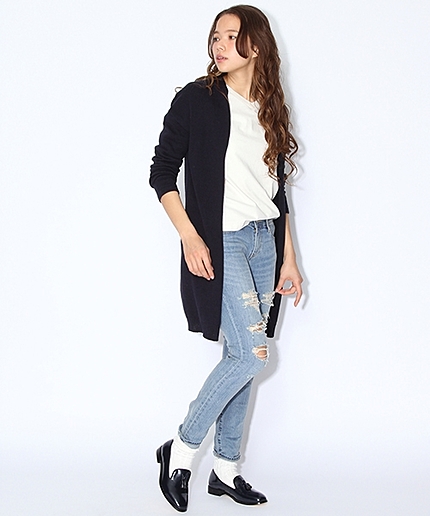 ローゲージロングカーディガン