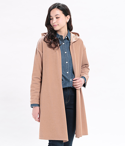 フード付きトッパーカーディガン