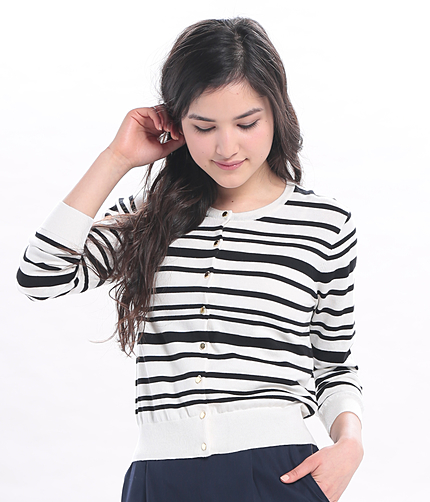 アメリカンコットンマルチボーダーカーディガン