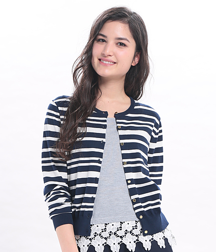 アメリカンコットンマルチボーダーカーディガン