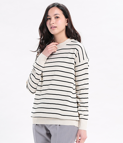 クルーネックニットチュニック