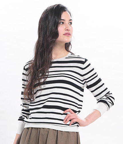 アメリカンコットンマルチボーダーニットプルオーバー