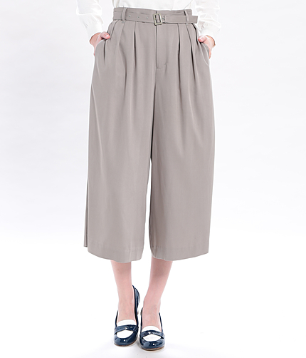 共ベルト付きガウチョパンツ