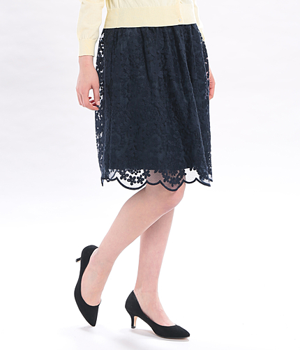 レース刺繍ギャザースカート