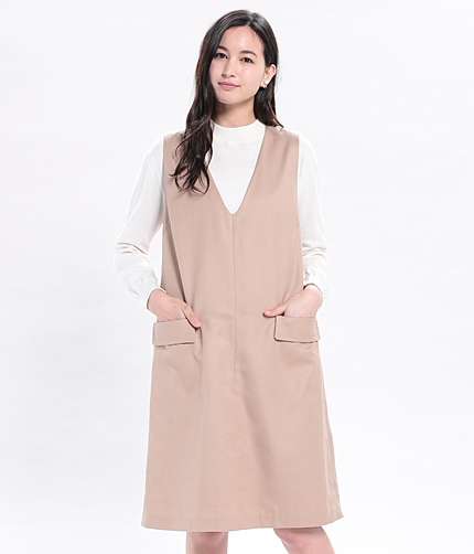 深Vジャンパースカート