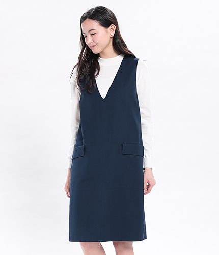 深Vジャンパースカート