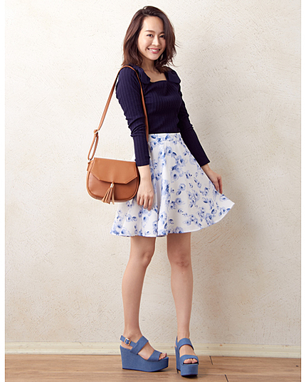 花柄フレア／スカートA