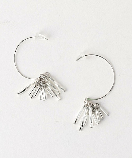 BY クリアフリンジフープピアス