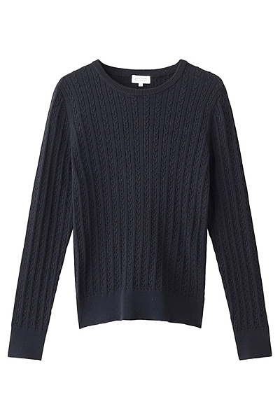 ウォッシャブルベーシックケーブルニットプルオーバー