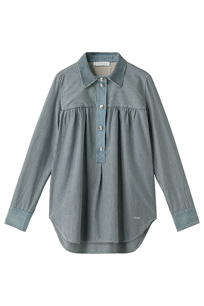 ストライプデニムシャツ