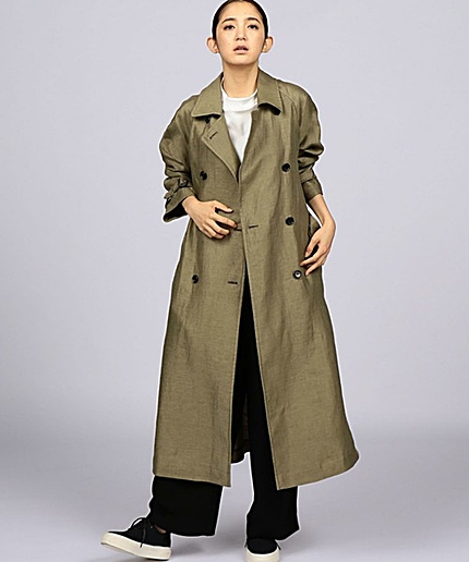 ENR リネンロングトレンチコート