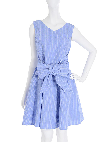【sc】アシンメトリーリボンストライプワンピース