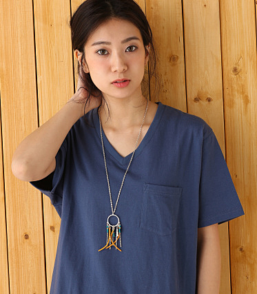 フリンジ リング ネックレス