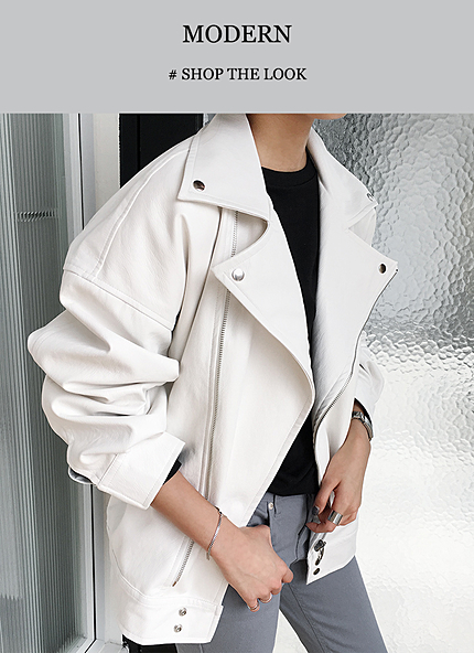 ルーズフィットライダースジャケット・全2色・t45712