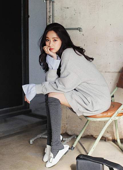 レイヤードカフススウェットワンピース・全2色・e45985