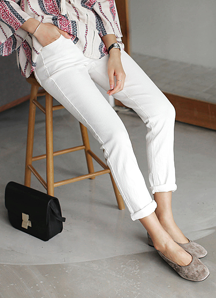 スリムフィットハイウエストコットンパンツ・全6色・t45717