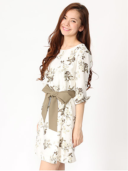 ボタニカルフラワーサックワンピース