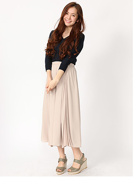 プリーツディティールスカーチョ