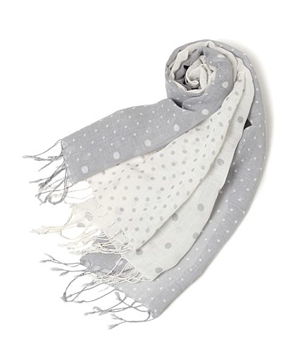 コットンリネンドットプリントストール