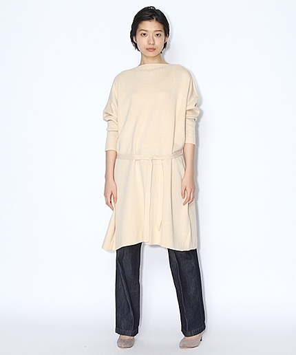 アクリルボートネックドロップワンピース