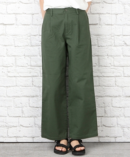 コットンタックワイドパンツ