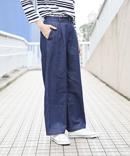 コットンタックワイドパンツ