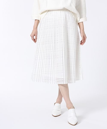 JQDシアーチェックプリーツスカート