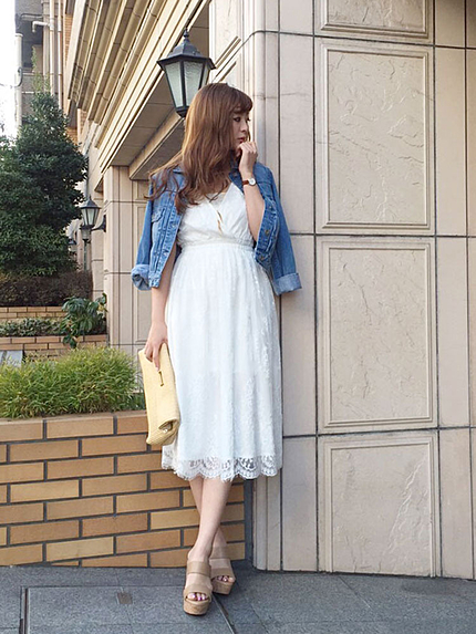 【WEB限定】 総レースカシュクールミディワンピース