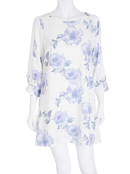 【DUO】 サイドシフォン大花ワンピース