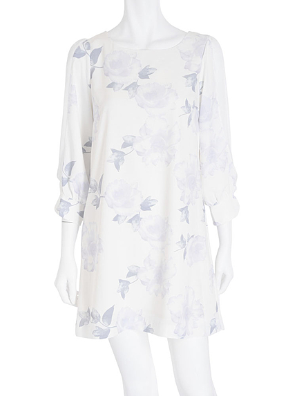 【DUO】 サイドシフォン大花ワンピース