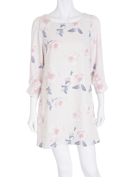 【DUO】 サイドシフォン大花ワンピース