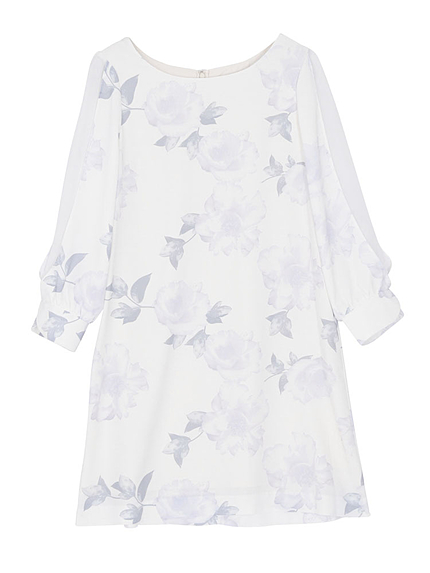 【DUO】 サイドシフォン大花ワンピース