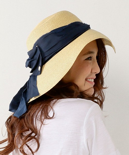 〓 Le vernis リボン WRAP ハット 2 / ルベルニ / 帽子 / 麦わら帽子