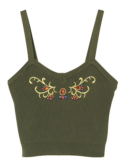 エンブロイダリーニットビスチェ