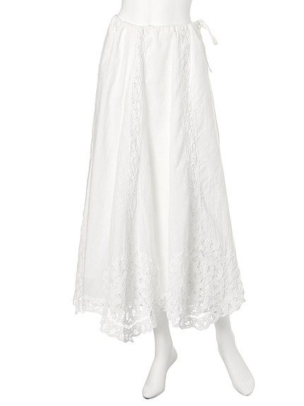 バテンレースコットンマキシスカート