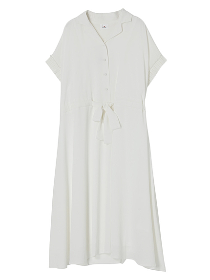 オープンカラーシャツワンピース